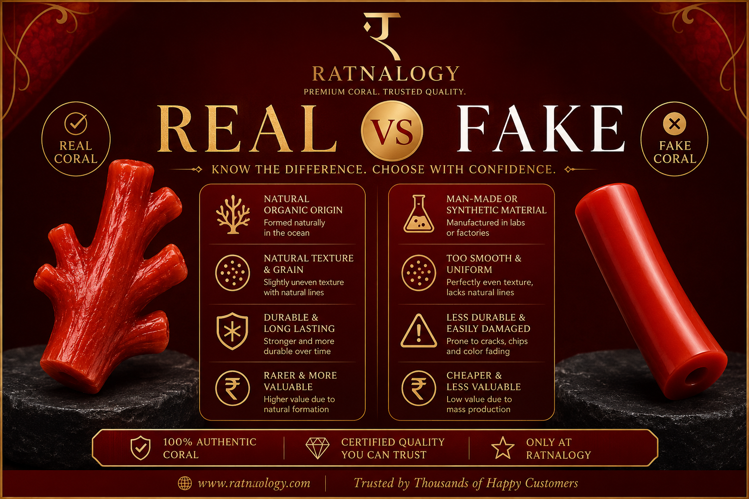 HOW TO IDENTIFY ORIGINAL RED CORAL (MOONGA) STONE