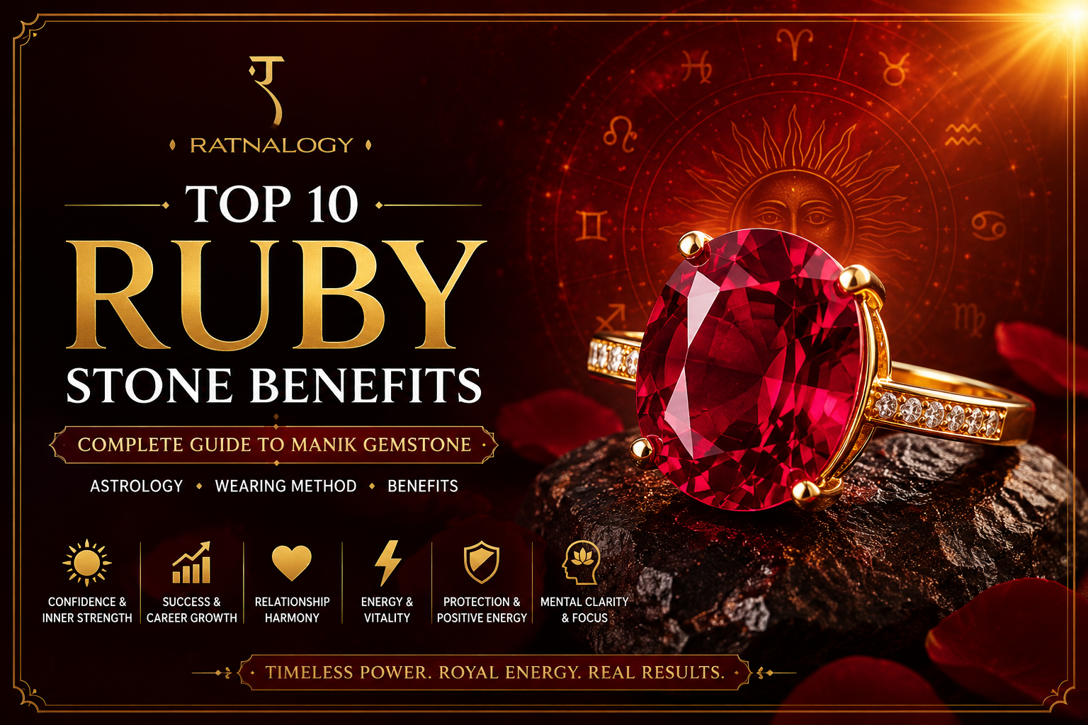 Top 10 Ruby Stone Benefits: Complete Guide to Manik Gemstone Benefits, Astrology & Wearing Method | Ratnalogy