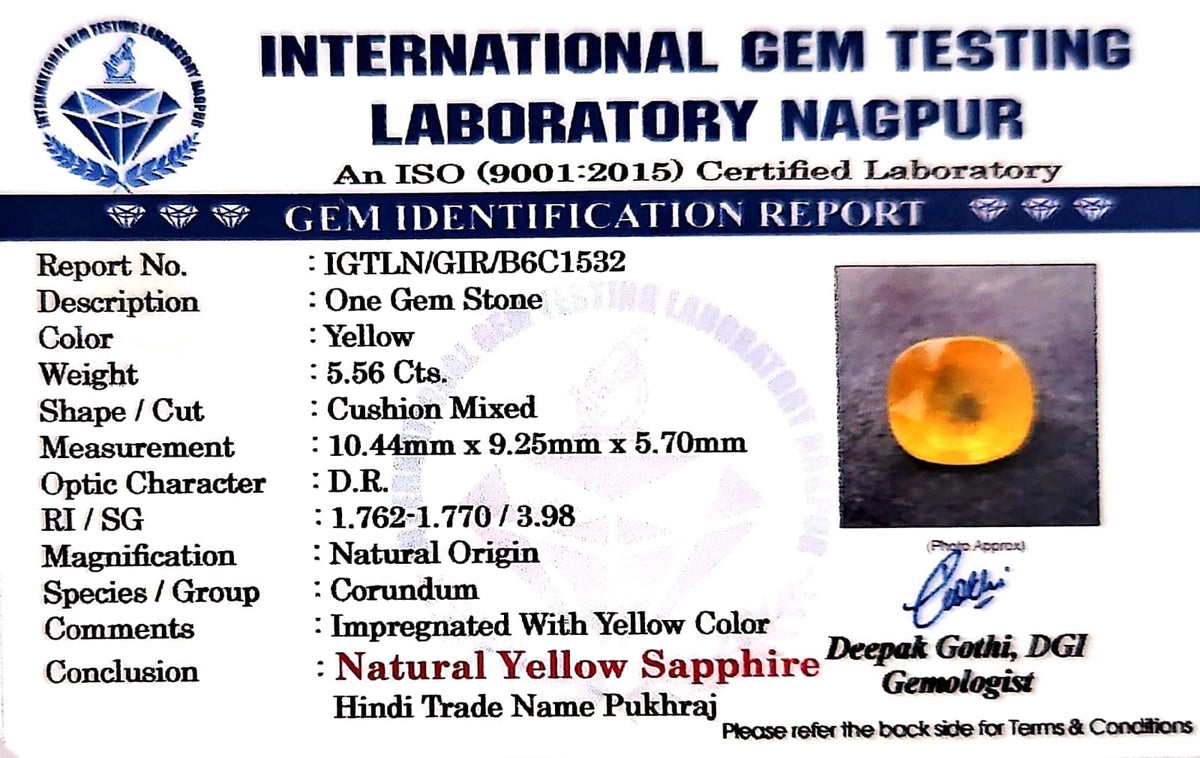 Yellow Sapphire - Pukhraj Stone - Carat 5.56