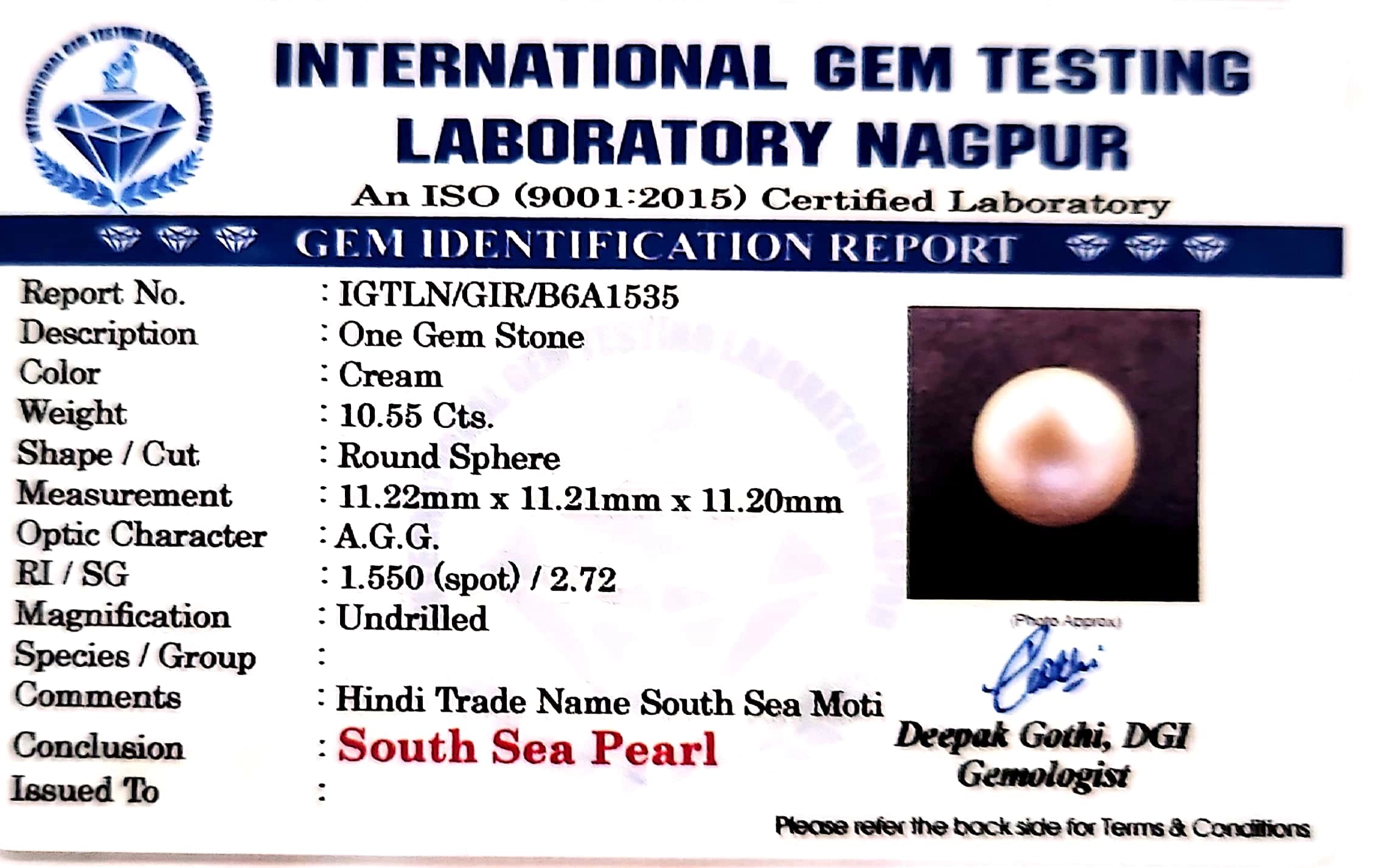 Pearl - Carat 10.55