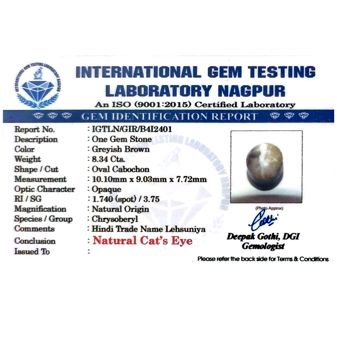 Catseye Stone (Lehsuniya Stone) - Carat 8.34