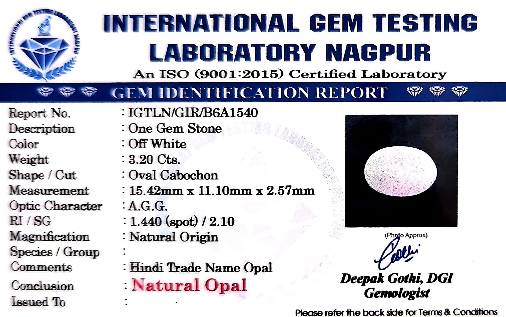 Opal - Carat 3.20