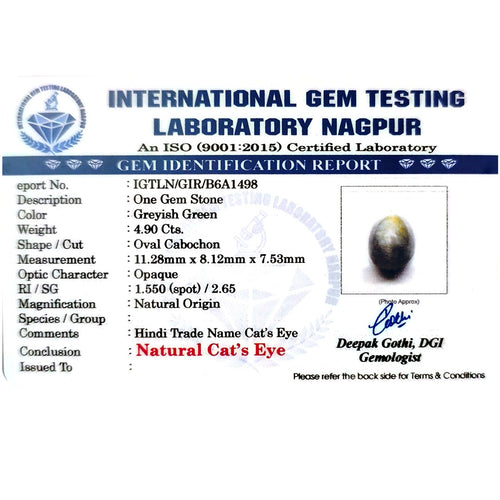 Catseye Stone (Lehsuniya Stone) - Carat 4.90