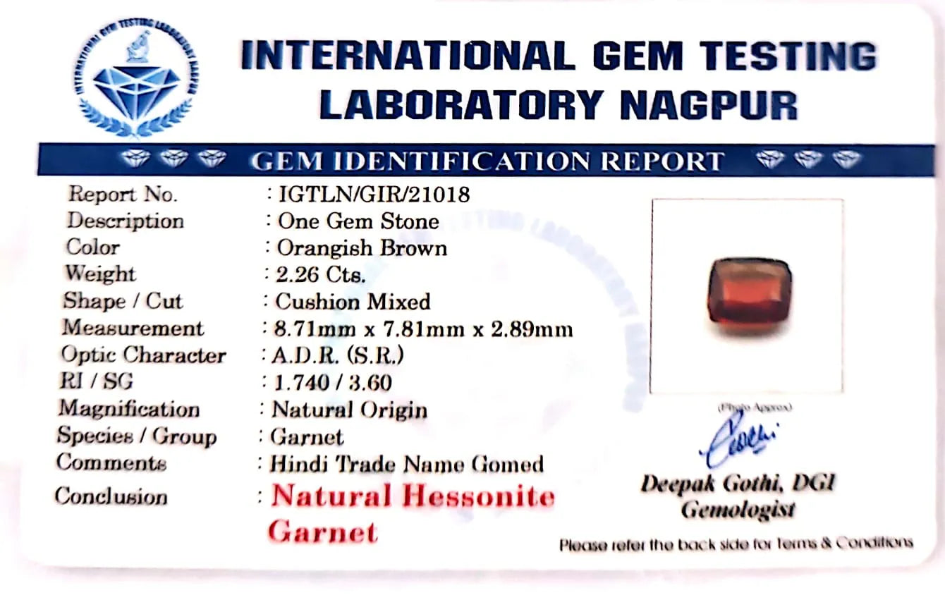 Gomed Stone (Hessonite) - Carat 3.36