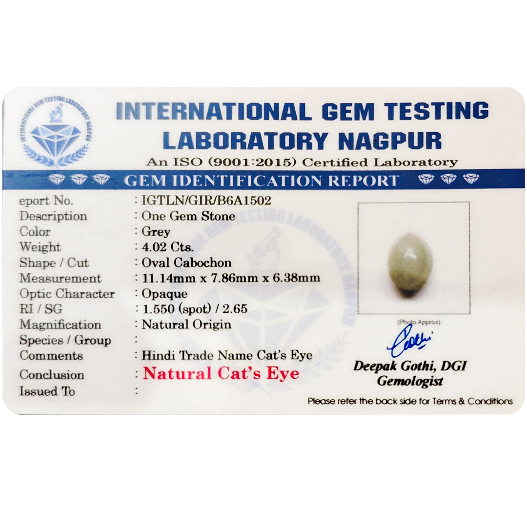 Catseye Stone (Lehsuniya Stone) - Carat 4.02