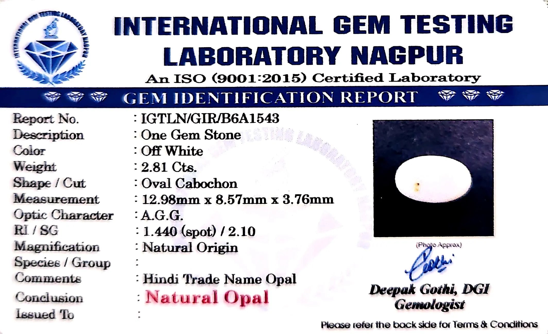 Opal - Carat 2.81