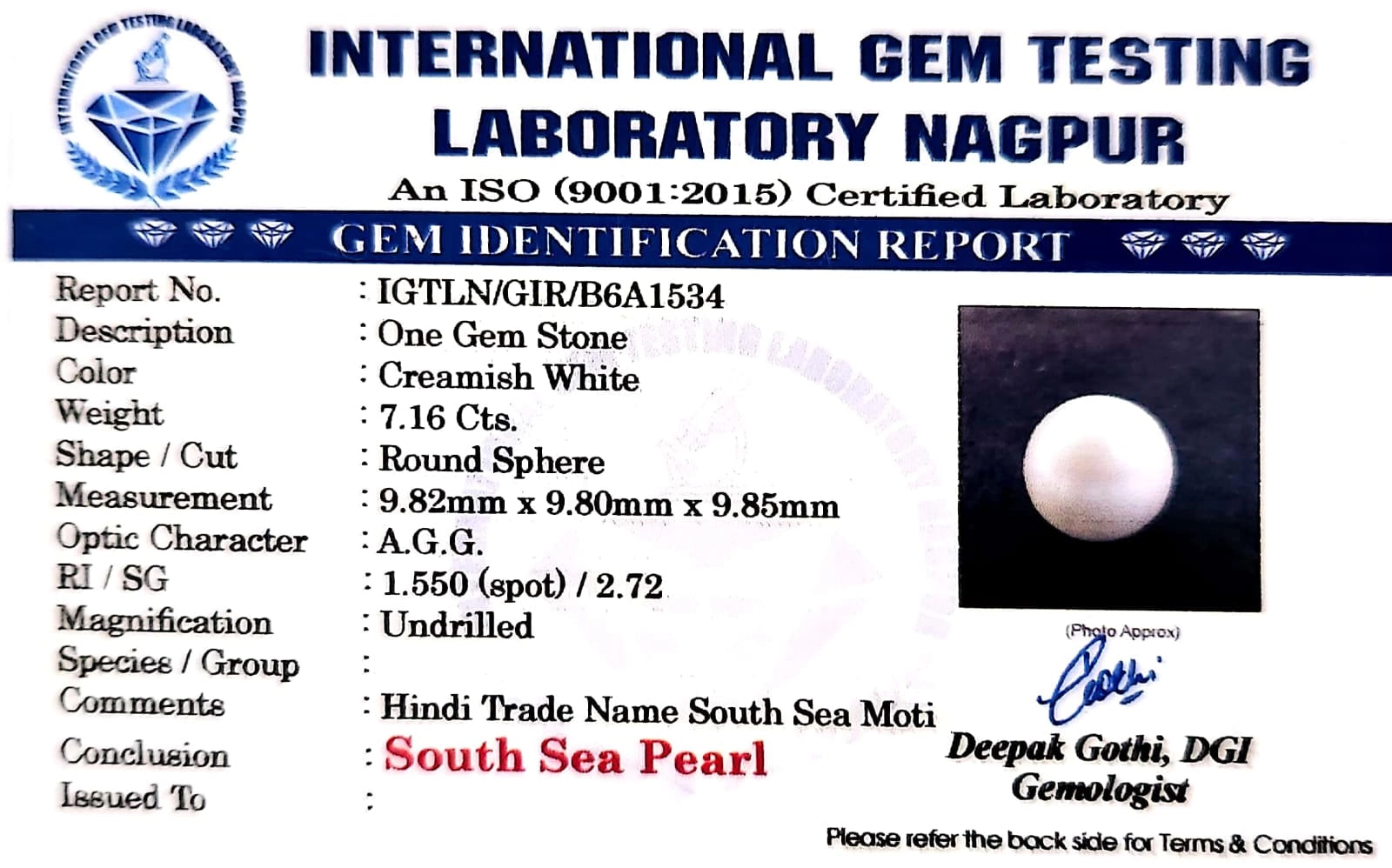Pearl - Carat 7.16