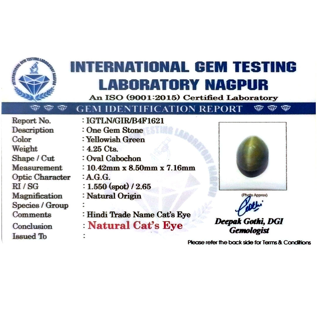 Catseye Stone (Lehsuniya Stone) - Carat 4.25