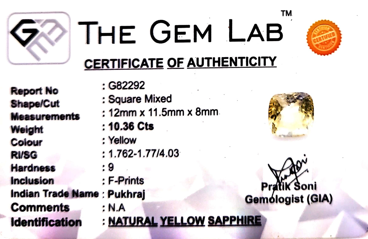 Yellow Sapphire - Pukhraj Stone - Carat 10.36