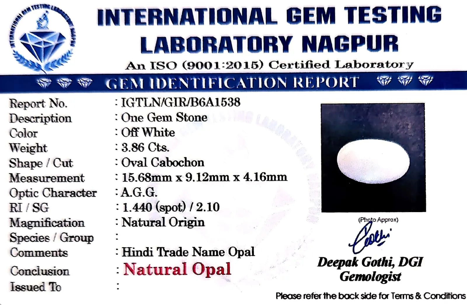 Opal - Carat 3.86