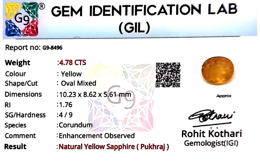Yellow Sapphire - Pukhraj Stone - Carat 4.78