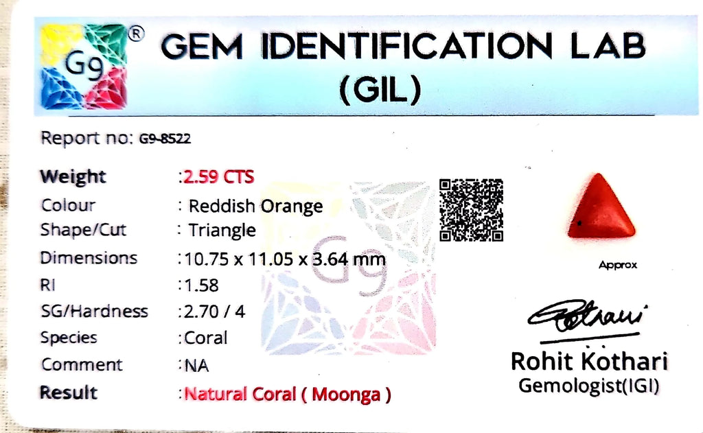 Red Coral - Moonga Gemstone - Carat 2.59