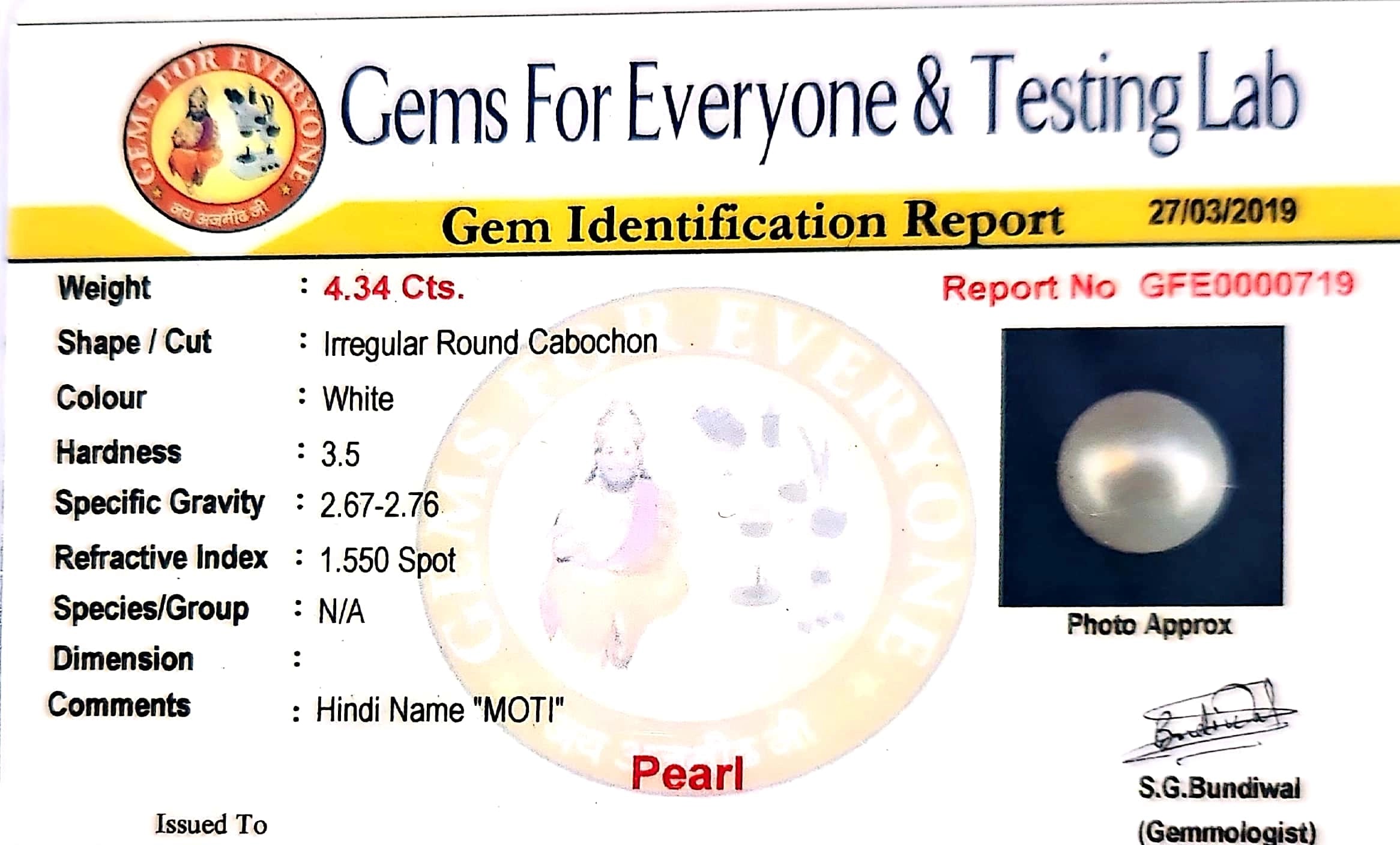 Pearl - Carat 4.57