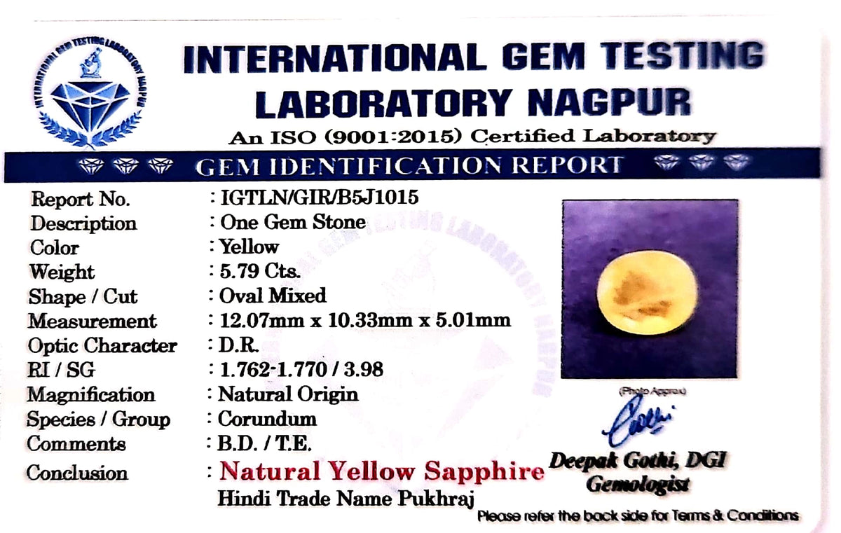 Yellow Sapphire - Pukhraj Stone - Carat 5.79