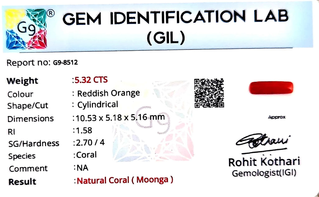Red Coral - Moonga Gemstone - Carat 5.32