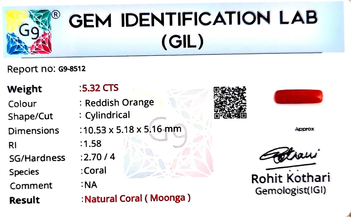 Red Coral - Moonga Gemstone - Carat 5.32