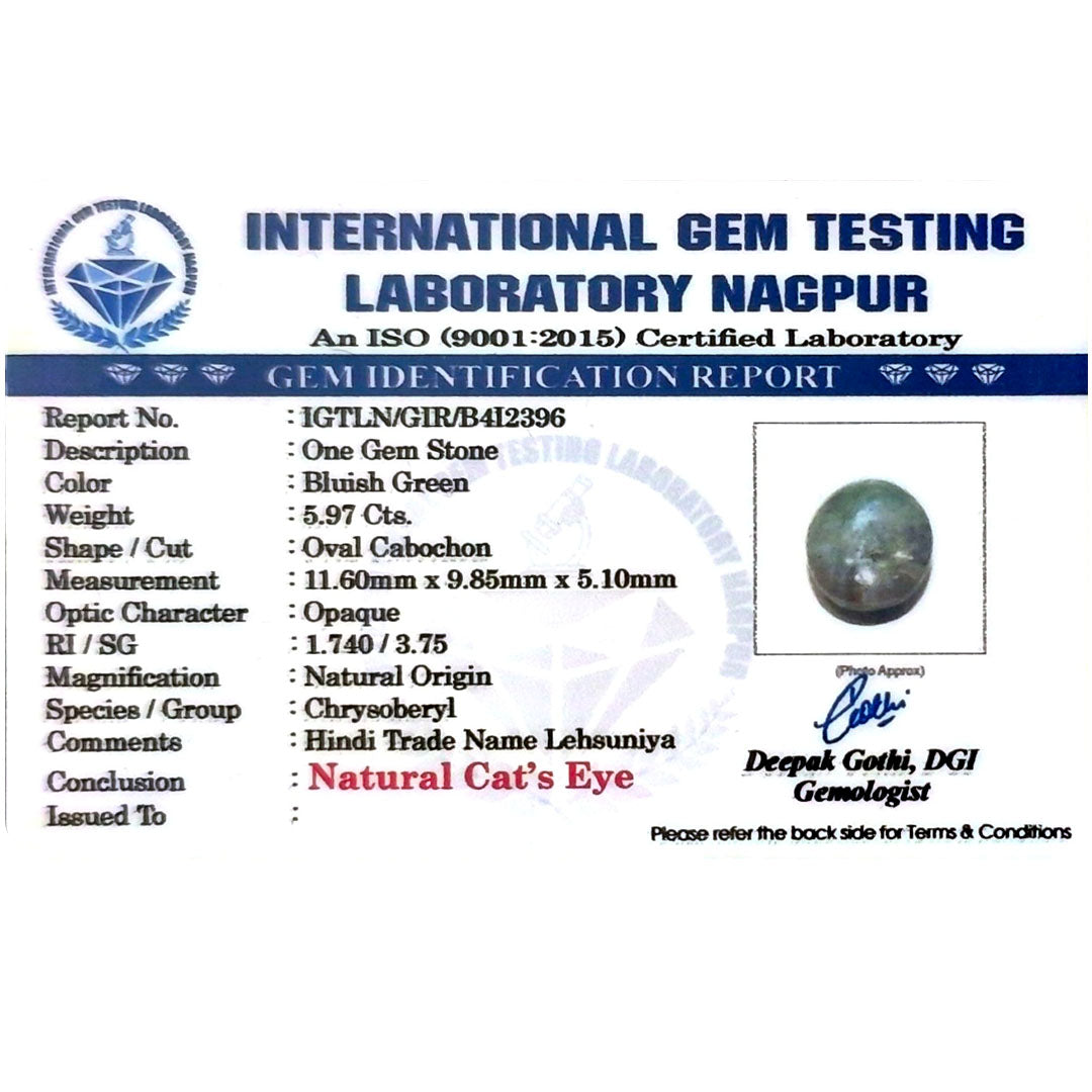 Catseye Stone (Lehsuniya Stone) - Carat 5.97