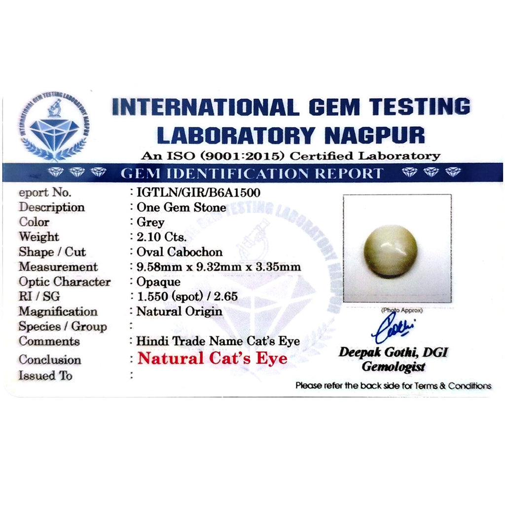 Catseye Stone (Lehsuniya Stone) - Carat 2.10