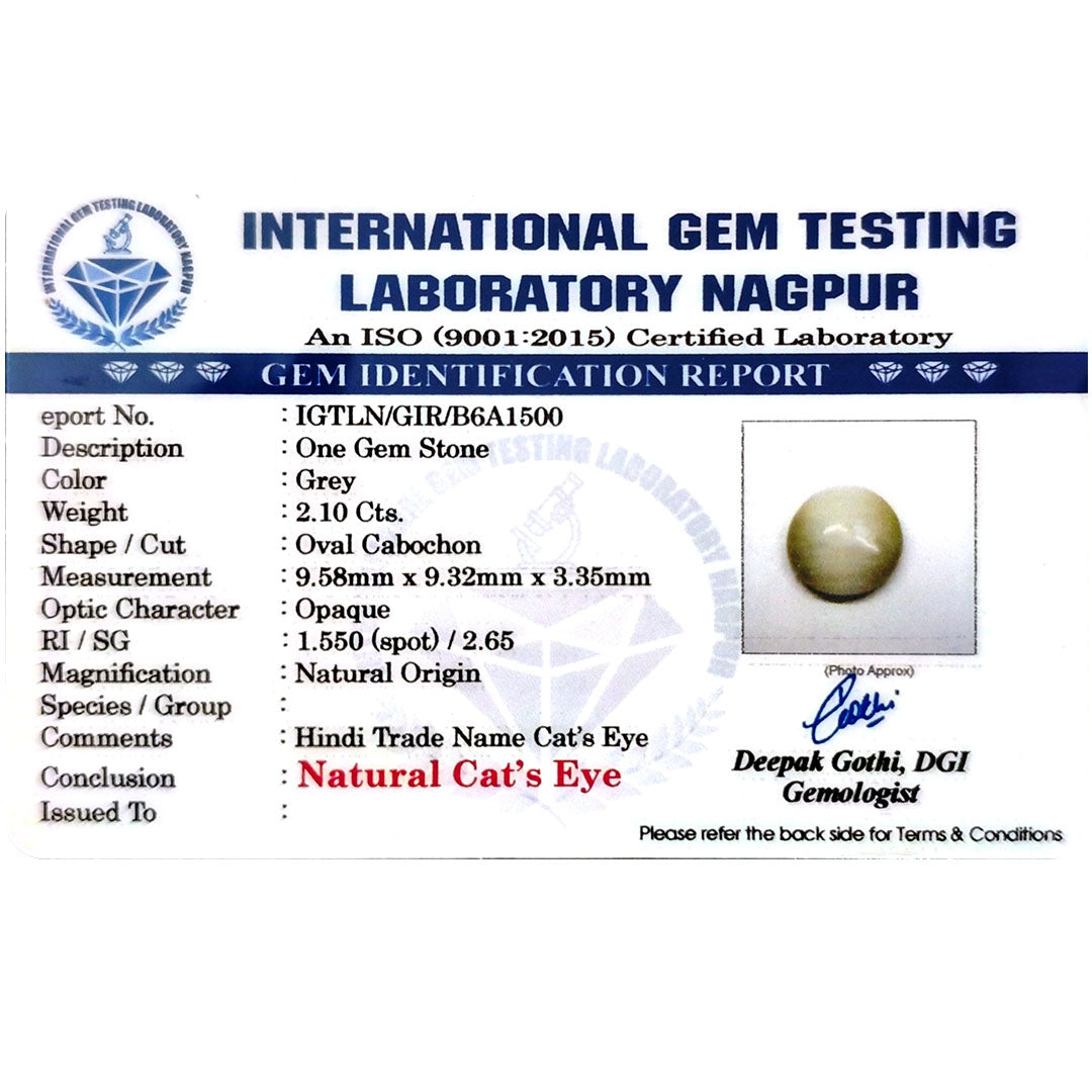 Catseye Stone (Lehsuniya Stone) - Carat 2.10