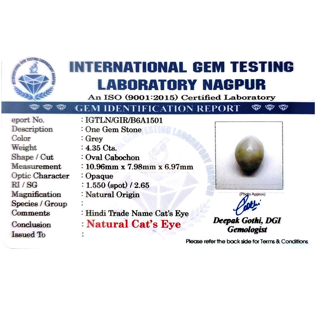 Catseye Stone (Lehsuniya Stone) - Carat 4.35