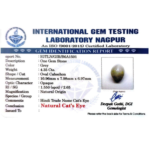 Catseye Stone (Lehsuniya Stone) - Carat 4.35