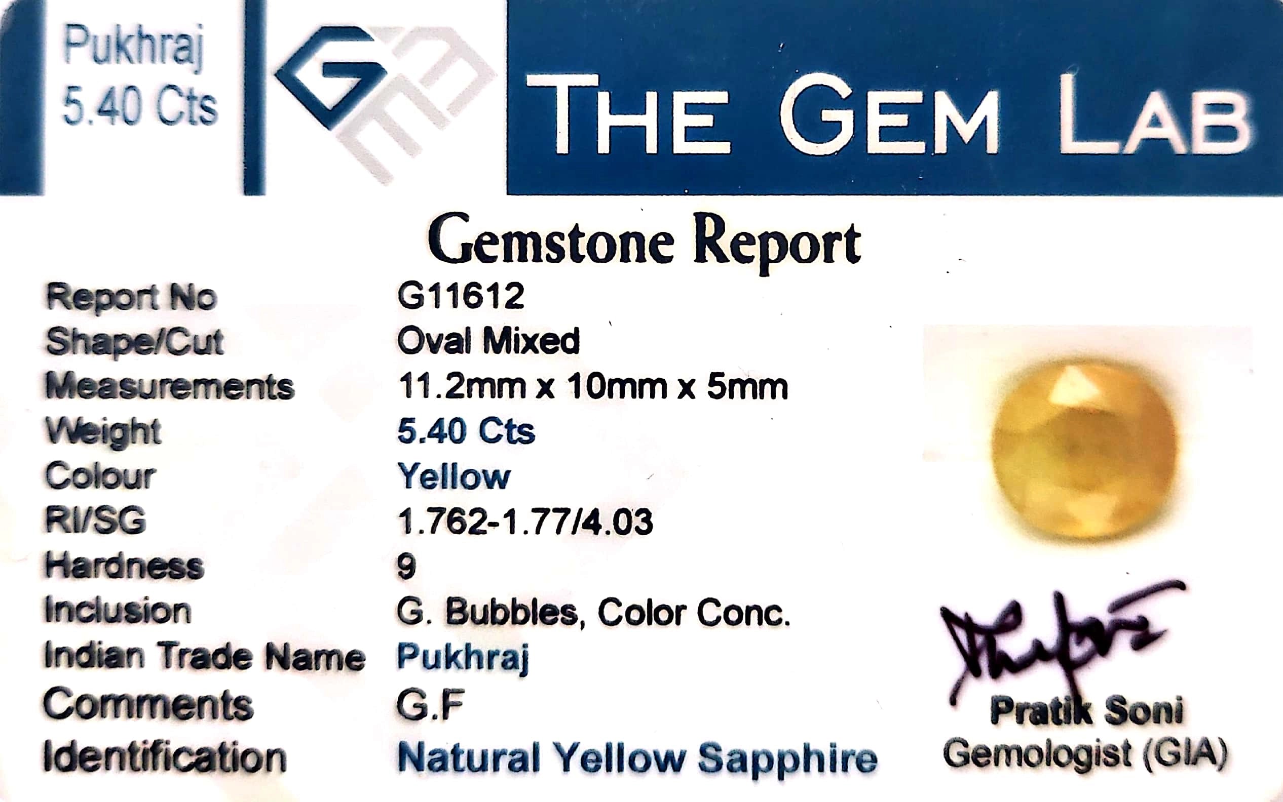 Yellow Sapphire - Pukhraj Stone - Carat 5.40