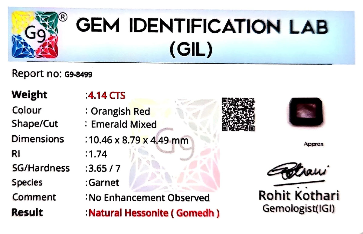 Gomed Stone (Hessonite) - Carat 4.14