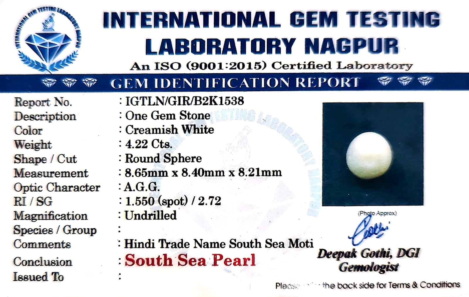 Pearl - Carat 4.55