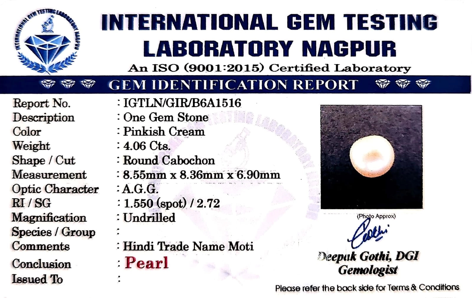 Pink Pearl - Carat 4.60