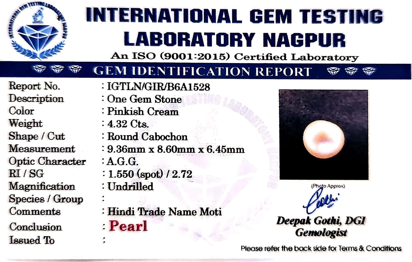 Pink Pearl - Carat 4.32