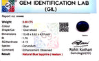 Blue Sapphire Stone (Neelam Stone) - Carat 3.90