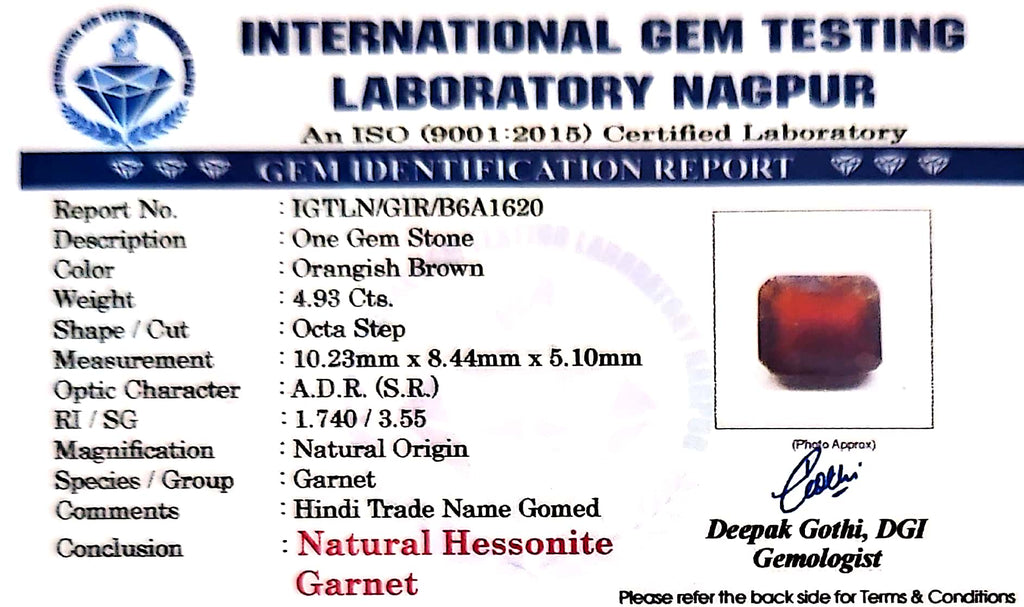 Gomed Stone (Hessonite) - Carat 4.93