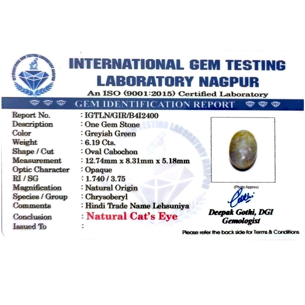 Catseye Stone (Lehsuniya Stone) - Carat 6.19