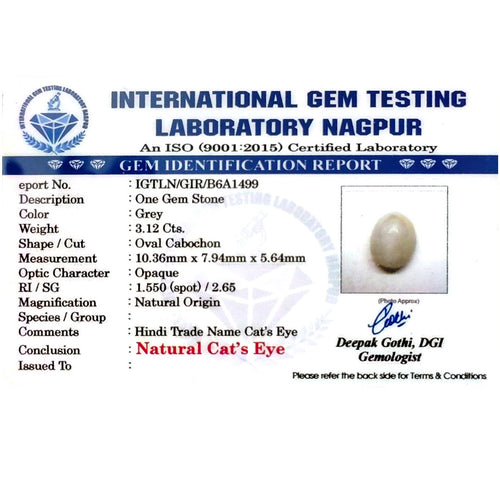 Catseye Stone (Lehsuniya Stone) - Carat 3.12