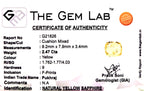 Yellow Sapphire - Pukhraj Stone - Carat 2.47